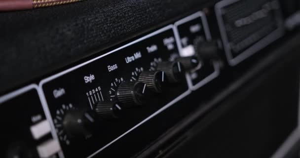 Mans Hand Adjiusting Bass Knob Subwoofer Audio Amplifier — Video