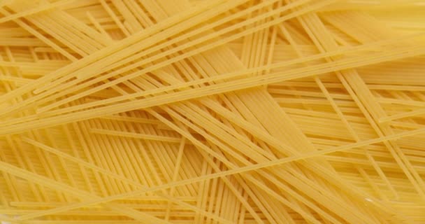 Makaron Tle Makro Widok Suchego Autentyczne Włoskie Spaghetti — Wideo stockowe