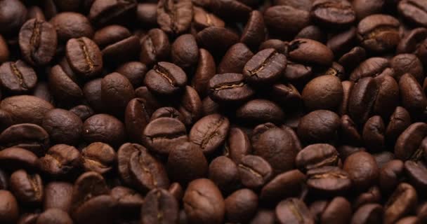 Pörkölt Kávébab Pörgetés Felülnézet Kiváló Minőségű Felvételek — Stock videók