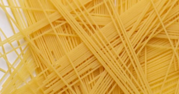 Pasta Backgroud Macro View Van Dry Authentic Italiaanse Spaghetti — Stockvideo