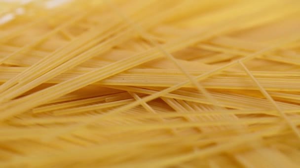 Makaron Tle Makro Widok Suchego Autentyczne Włoskie Spaghetti — Wideo stockowe