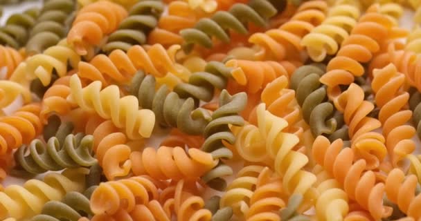 Pasta Backgroud Macro View Dry Authentic Italian Fusilli — Videoclip de stoc