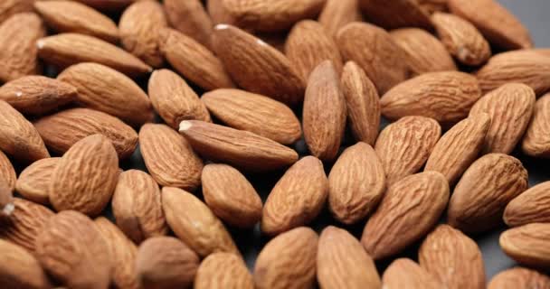 Whole Shelled Almond Nuts Kernels Background — Stock Video