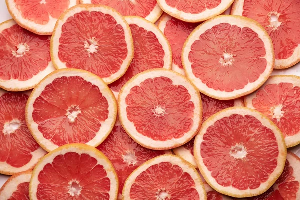 Top Background View Made Fresh Sliced Organic Grapefruit Close — Stock Photo, Image