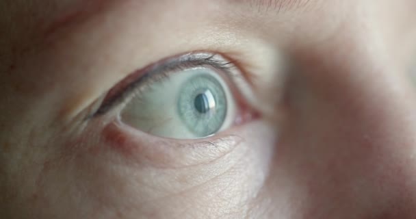 Закрыть Макро Мелкую Глубину Полевого Выстрела Женского Глаза Человека Dci — стоковое видео