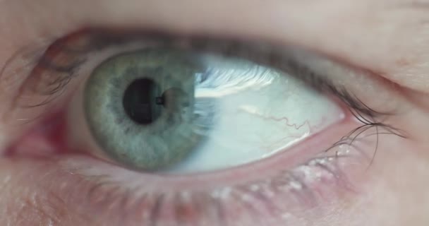 Close Macro Shallow Depth Field Shot Human Male Eye Dci — Stock Video