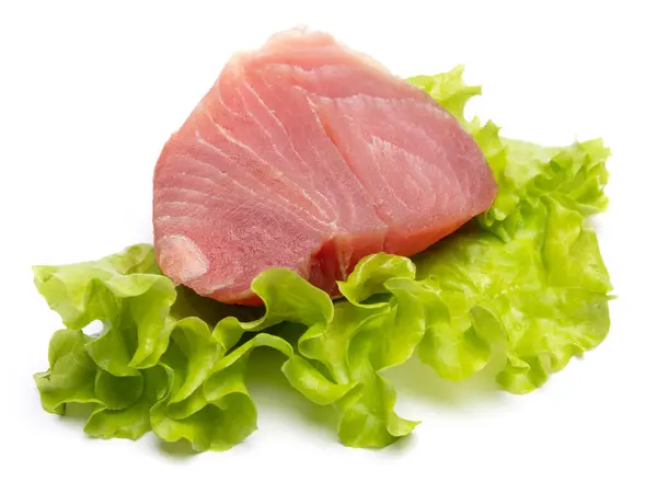 Fresh Tuna Fish Steak Isolated White Background — Stock Photo, Image