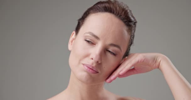 Skönhet Hälsa Kosmetika Aging Terapi Och Hudvård Koncept Ung Vacker — Stockvideo