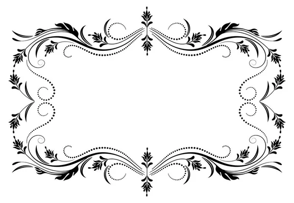 Dekorativní Vinobraní Černým Květinovým Ornamentem Okrajem Luxusním Viktoriánském Stylu Pro — Stockový vektor