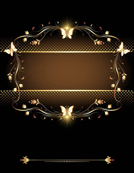 Luksusowe Tło Vintage Złoty Ornament Zaproszenie Karty Broszury Lub Pokrywy — Wektor stockowy