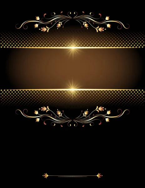 Luxurious Background Vintage Golden Ornament Invitation Card Booklet Stylization Cover — Stock Vector