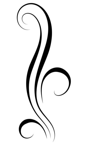 Floral ornament with leaves and abstract lines. Graceful decorative element for decor and greeting or invitation card design