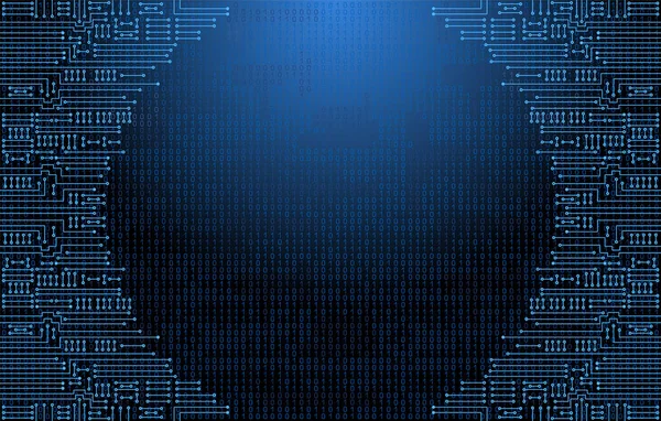 Elektronikus Áramkör Bináris Kódháttérrel Csúcstechnológia Digitális Transzparens Jövőbeli Technológiák — Stock Vector