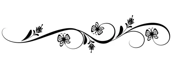 Квітковий Орнамент Листям Абстрактними Лініями Витончений Декоративний Елемент Декору Вітання — стоковий вектор