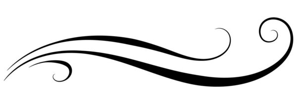 Floral ornament with leaves and abstract lines. Graceful decorative element for decor and greeting or invitation card design