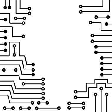 Elektronik devre iş çerçevesi. Yüksek teknoloji konsepti. Dijital afiş. Gelecekteki teknolojiler.