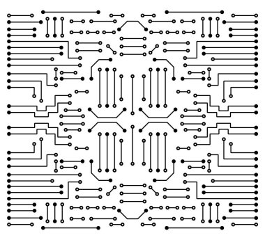 Modern elektronik devre çizimi. Soyut teknoloji arkaplanı.