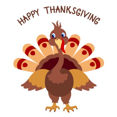 Üzerinde yazı olan kartpostallar için komik hindili Şükran Günü kartı..