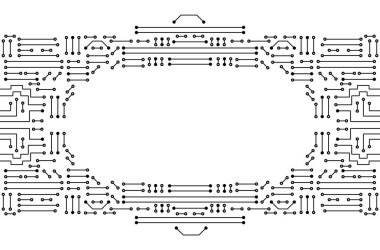 Electronic circuit business frame. High tech concept. Digital banner. Future technologies. clipart