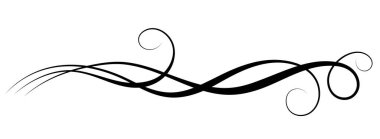 Yapraklarla ve soyut çizgilerle dalga süsü. Metin ayırıcı. Dekor ve metin karşılama veya davetiye kartı tasarımı için zarif dekoratif öge.