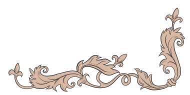 Barok Viktorya tarzı, ince çizgili, ince yapraklı, eski moda bir süs..