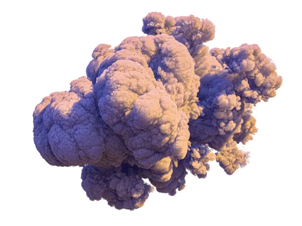 Рожева Димова Хмара Фіолетовими Тінями Ізольована Візуалізація — стокове фото