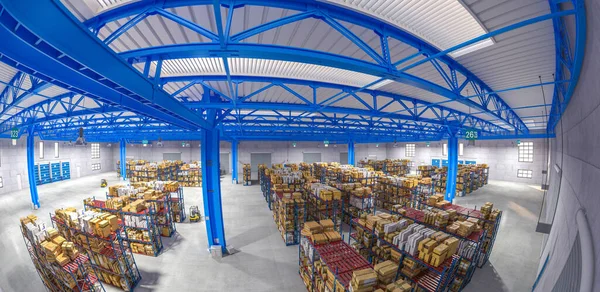 Interior Logistic Warehouse Fisheye View Render — Stock Photo, Image