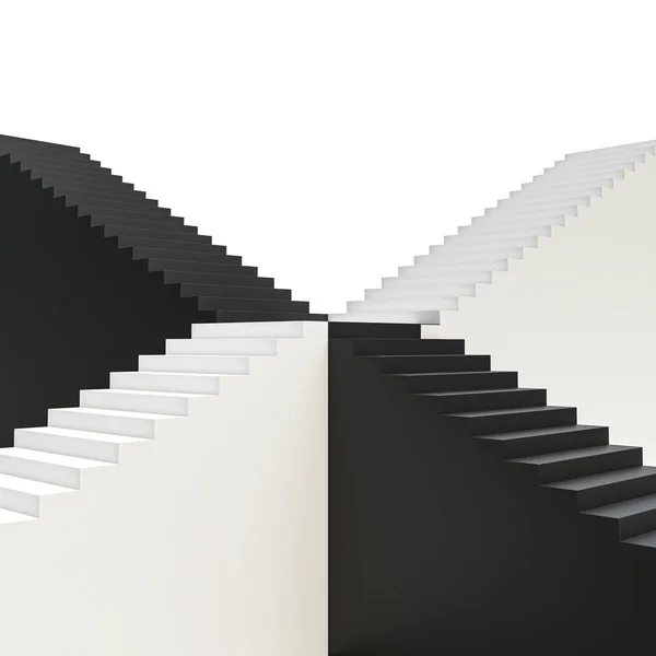 黒と白のスケールを交互に 3Dレンダリング — ストック写真