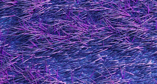 青い針と紫色の針が絡み合っています 3Dレンダリング — ストック写真