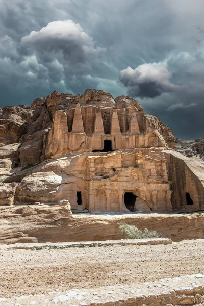 Edifício Arruinado Antiga Cidade Petra Jordânia — Fotografia de Stock