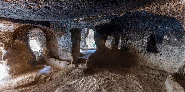 Interior Uma Casa Antiga Esculpida Rocha Zelve Turquia — Fotografia de Stock