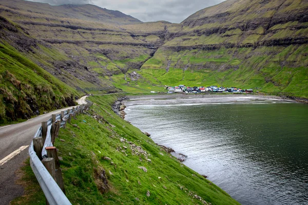 Villaggio Pescatori Tjornuvik Sulle Isole Faroe — Foto Stock
