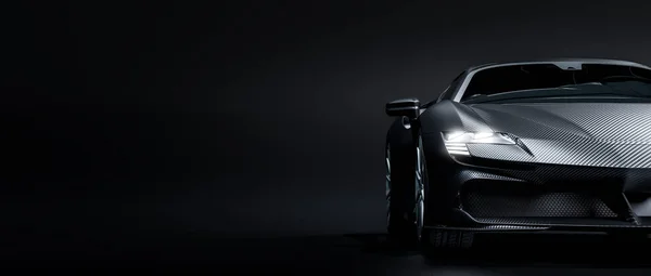 Koolstofvezel Luxe Sportwagen Renderen — Stockfoto