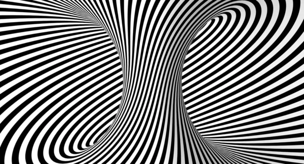 Czarno Białe Linie Tła Tworzące Iluzoryczny Efekt Optyczny Renderowanie — Zdjęcie stockowe