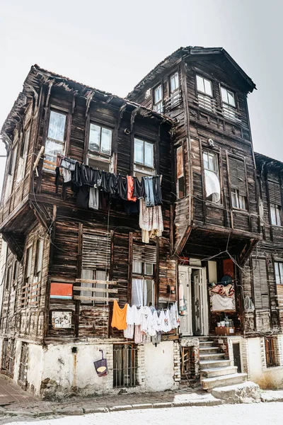 Oud Houten Huis Istanbul Turkije — Stockfoto