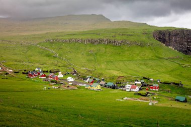 Faroe Adalarındaki Mykines köyü