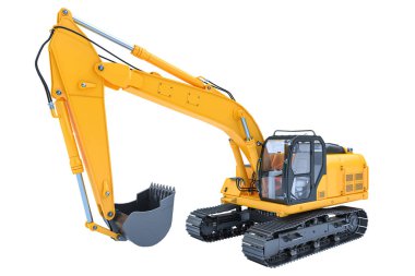 Sarı kazıcı. İzole. 3d hazırlayıcı