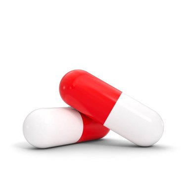 medicine pills on a white background. 3d render