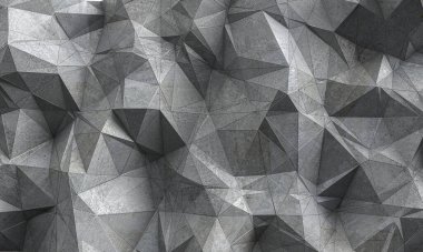 irregular geometric concrete background. 3d render