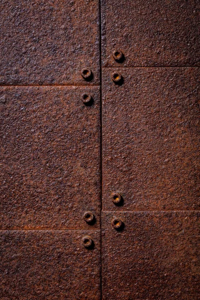 Rusted Inbolted Metal Plates Background — Foto Stock