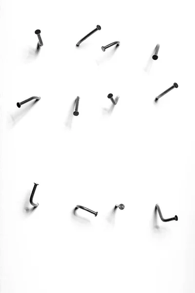 Crooked Nails White Background — Stock Photo, Image