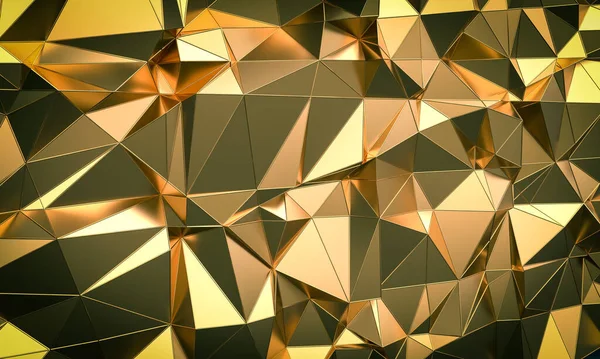 Rendere Sfondo Oro Con Motivo Geometrico Triangolare — Foto Stock