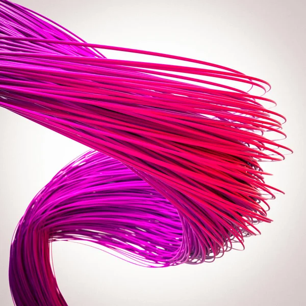 Набір Кабелів Кольорового Пурпурового Кольору Білому Тлі Візуалізація — стокове фото