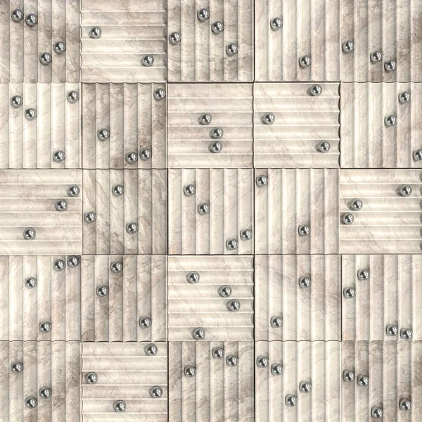 Abstrakter Hintergrund Aus Marmorblöcken Mit Stahlkugeln Darstellung — Stockfoto