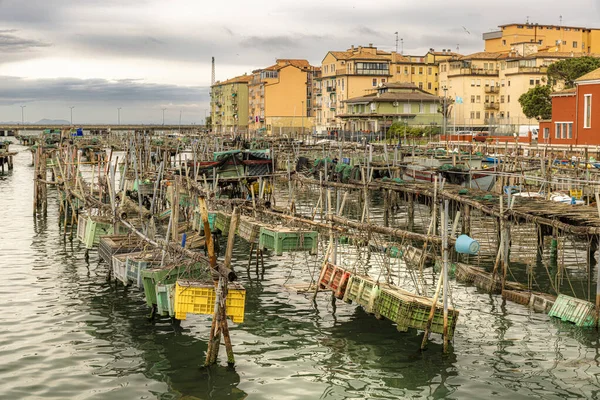 Sieci Połowów Morzu Chioggia Włoszech — Zdjęcie stockowe