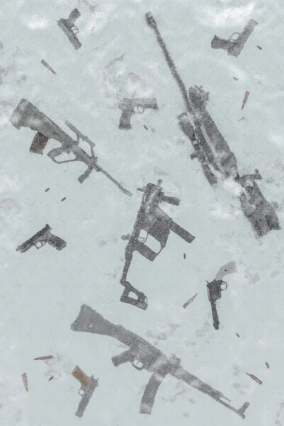 Otomatik Silahlar Buz Oluşturma Arkaplanı — Stok fotoğraf