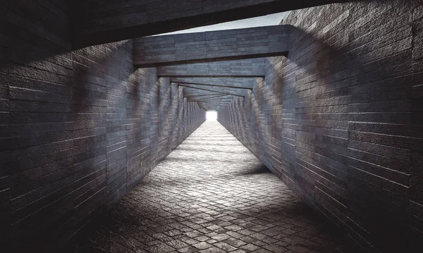 Betonová Konstrukce Tunelu Vykreslení — Stock fotografie
