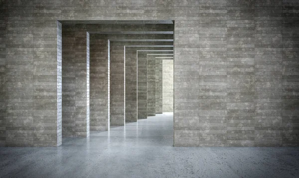 Rendering Van Structuur Met Centrale Doorgang Van Gewapend Beton — Stockfoto