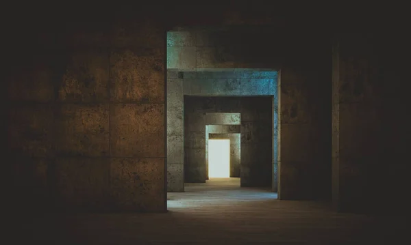 콘크리트 구조물 어두운 과빛을 렌더링하는 — 스톡 사진