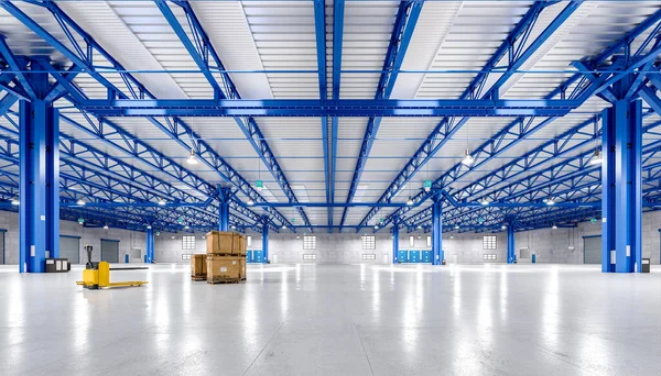 Render Modern Empty Warehouse — Stock Photo, Image